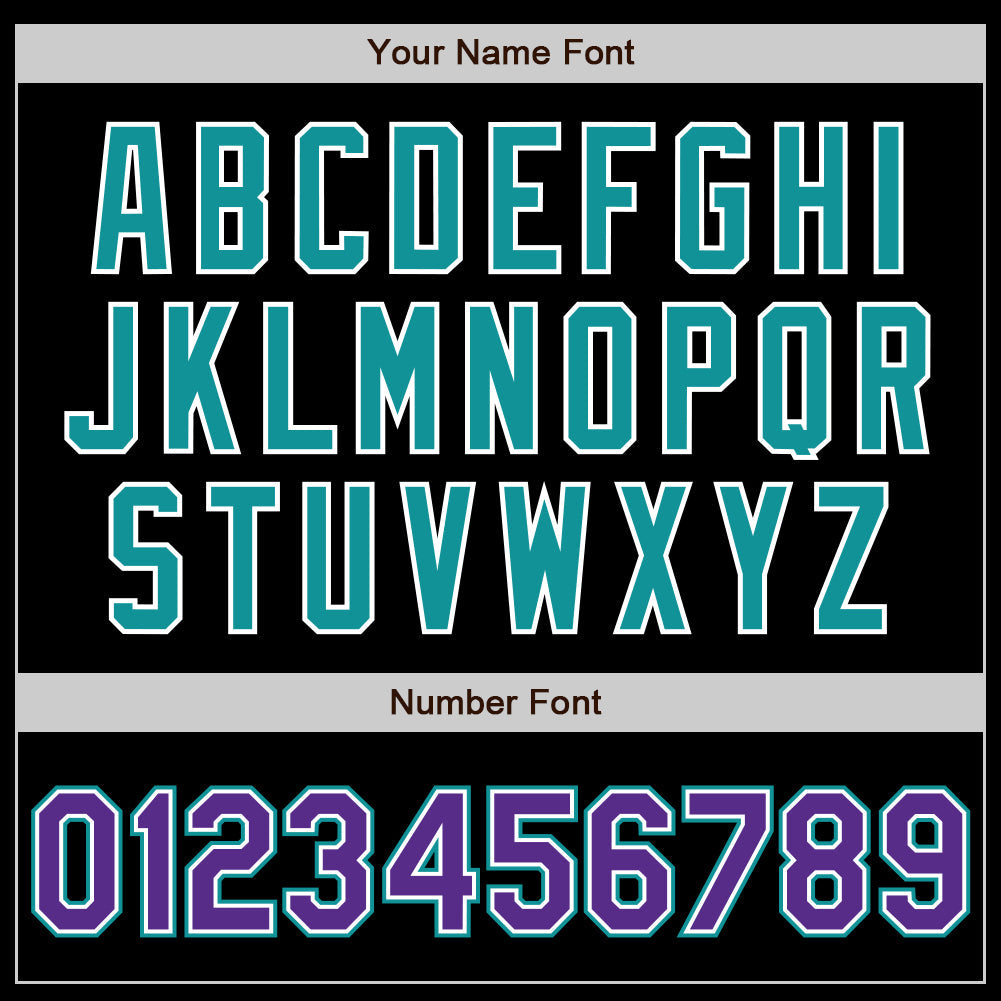 Custom Black Purple-Teal Authentic Baseball Jersey view 4