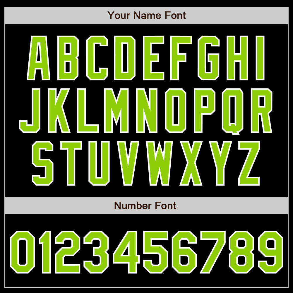 Custom Black Neon Green-White Authentic Baseball Jersey view 8