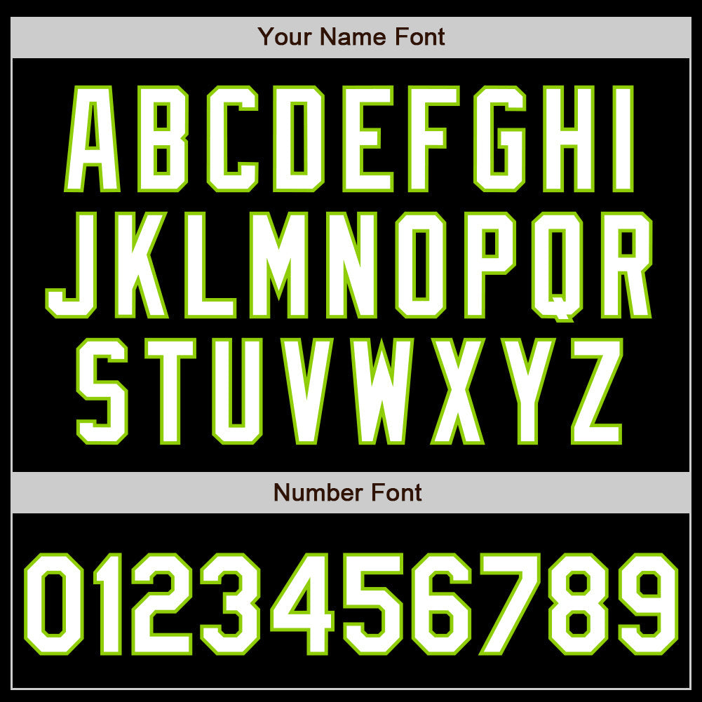 Custom Black White-Neon Green Authentic Baseball Jersey view 4