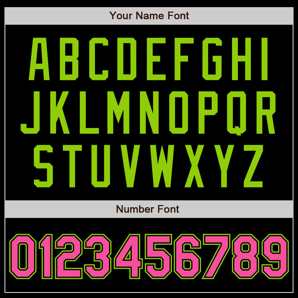 Custom Black Pink-Neon Green Authentic Baseball Jersey view 4