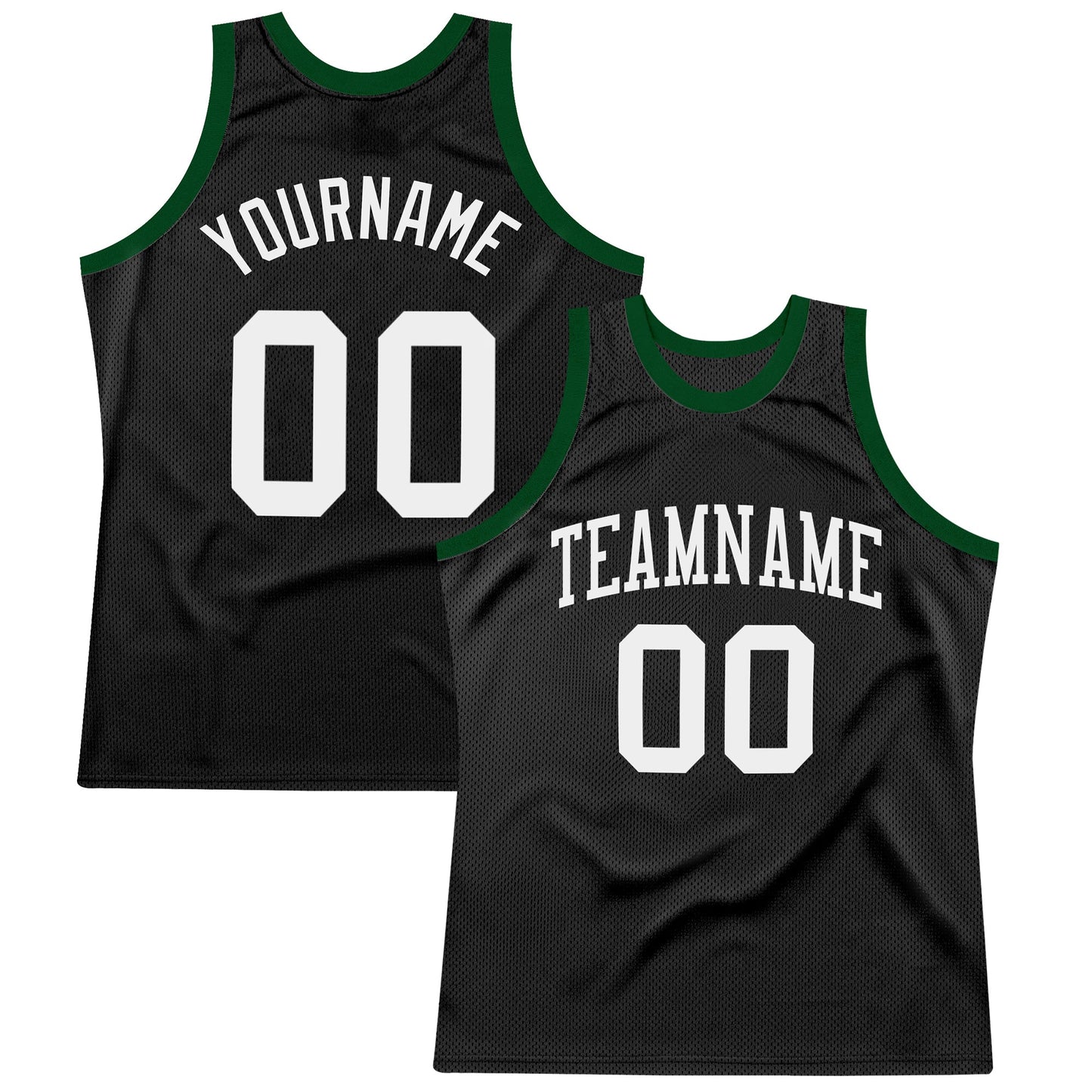 Custom Black White Authentic Throwback Basketball Jersey - Main View