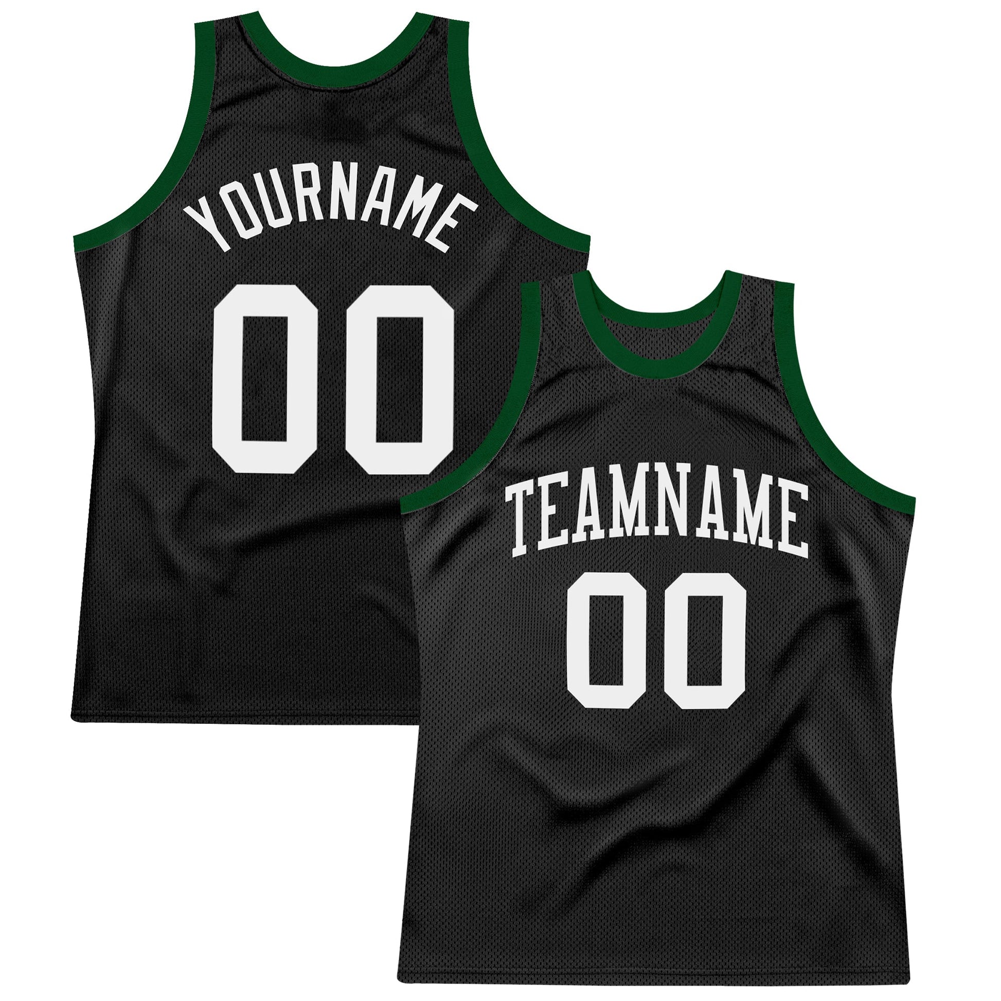 Custom Black White Authentic Throwback Basketball Jersey - Main View