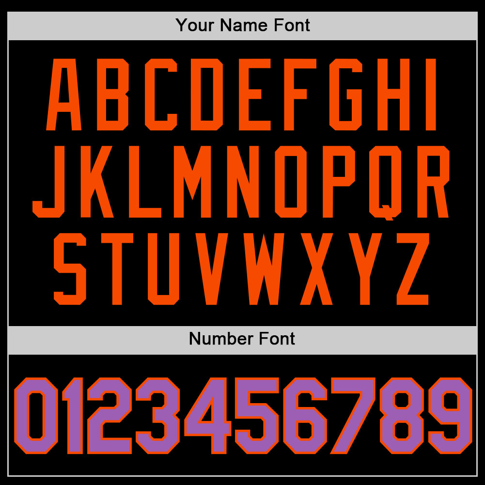 Custom Black Medium Purple-Orange Authentic Basketball Jersey view 3