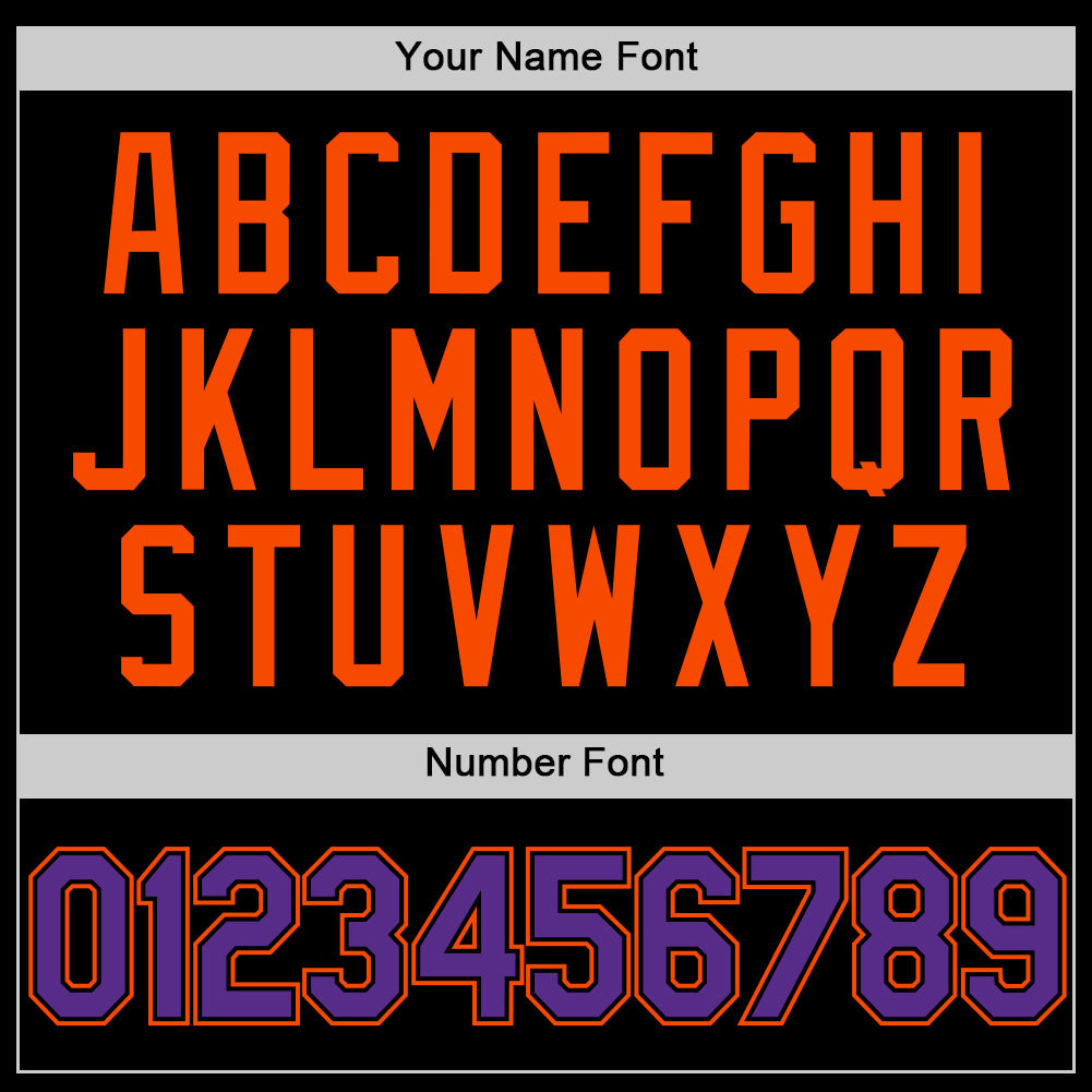 Custom Black Purple-Orange Authentic Basketball Jersey view 3