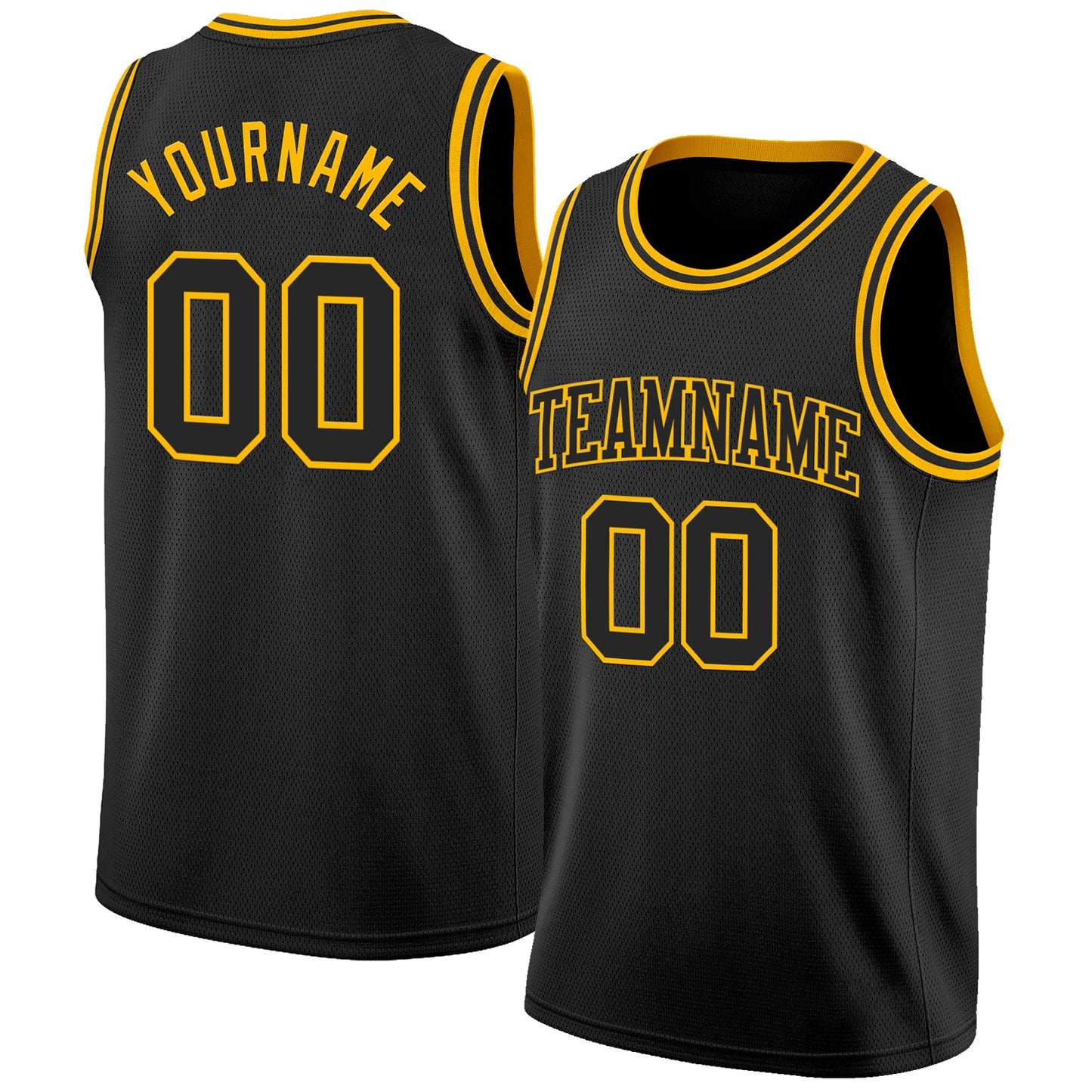 Custom Black Gold Authentic Basketball Jersey - Main View