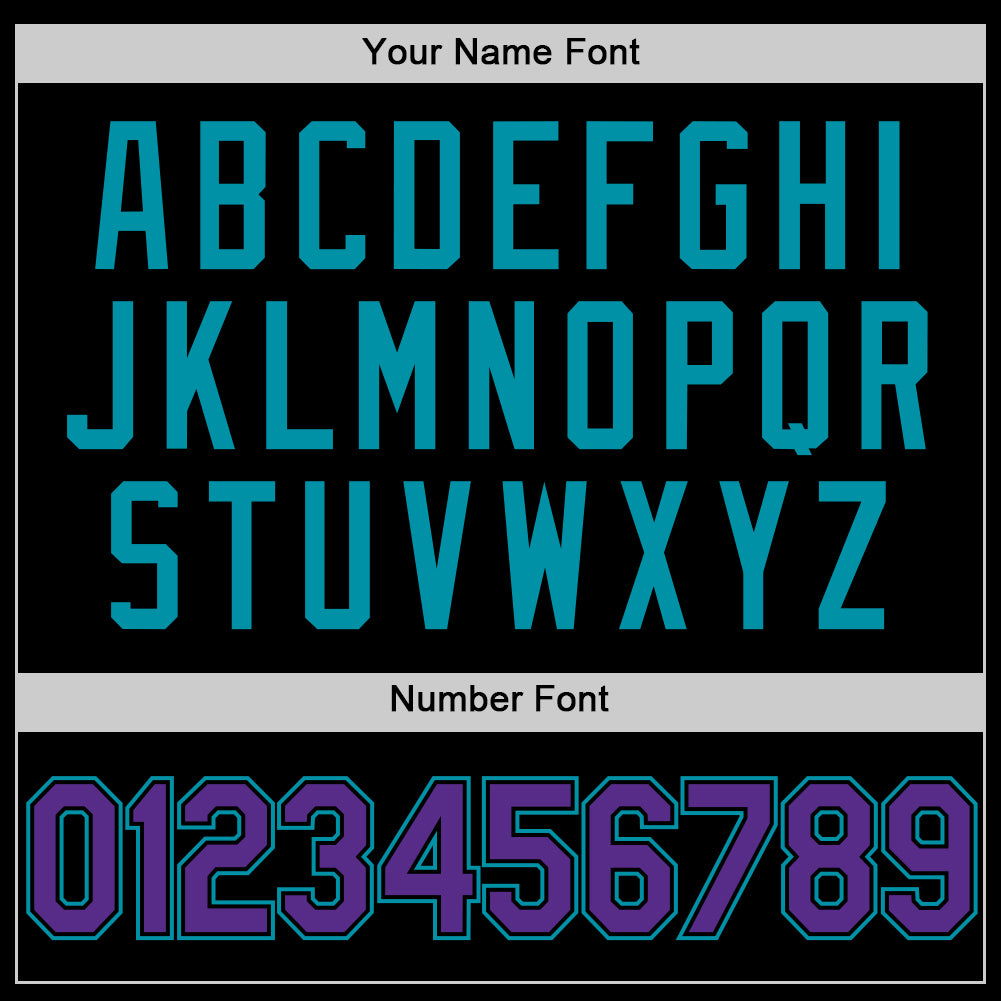 Custom Black Purple-Teal Authentic Basketball Jersey view 3