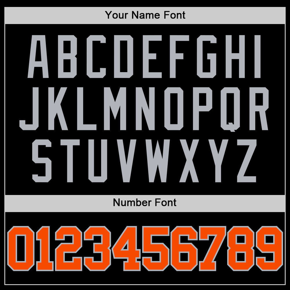 Custom Black Orange-Gray Authentic Basketball Jersey view 3