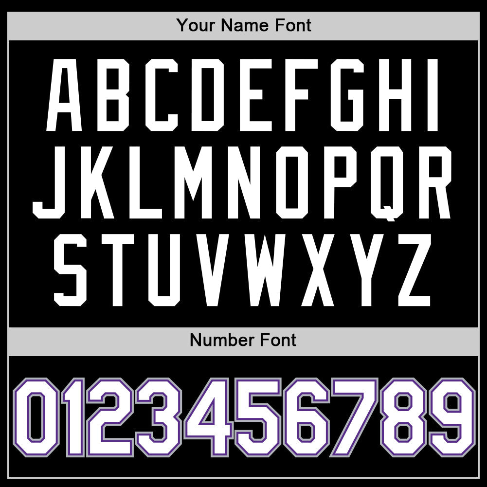 Custom Black White Purple-Gray Authentic Basketball Jersey view 3