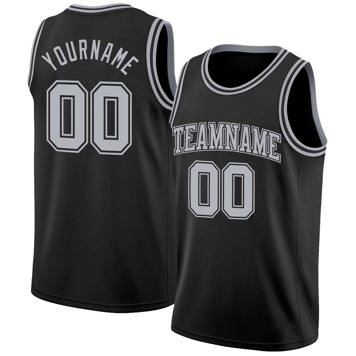 Custom Black Gray Authentic Basketball Jersey - Main View