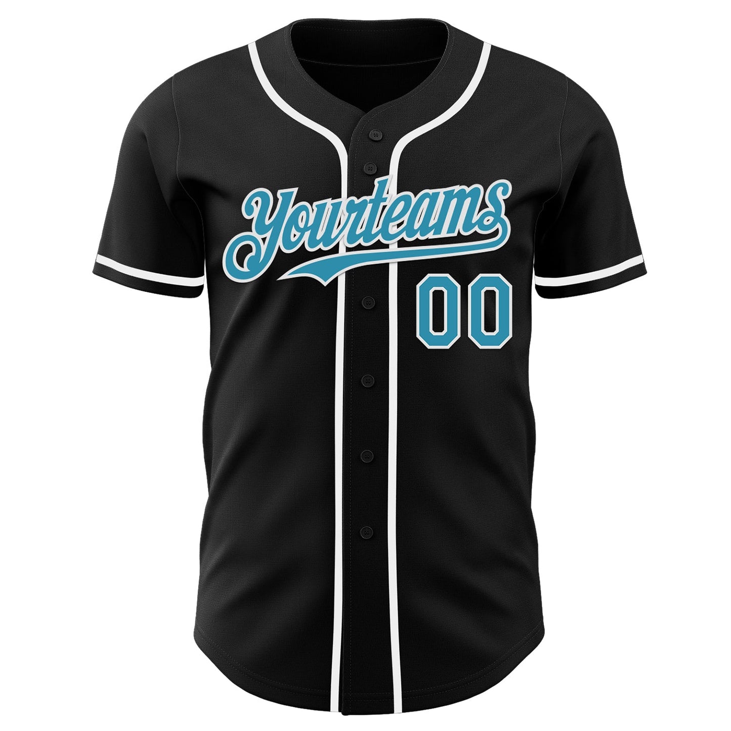 Custom Black Panther Blue-White Authentic Baseball Jersey view 2