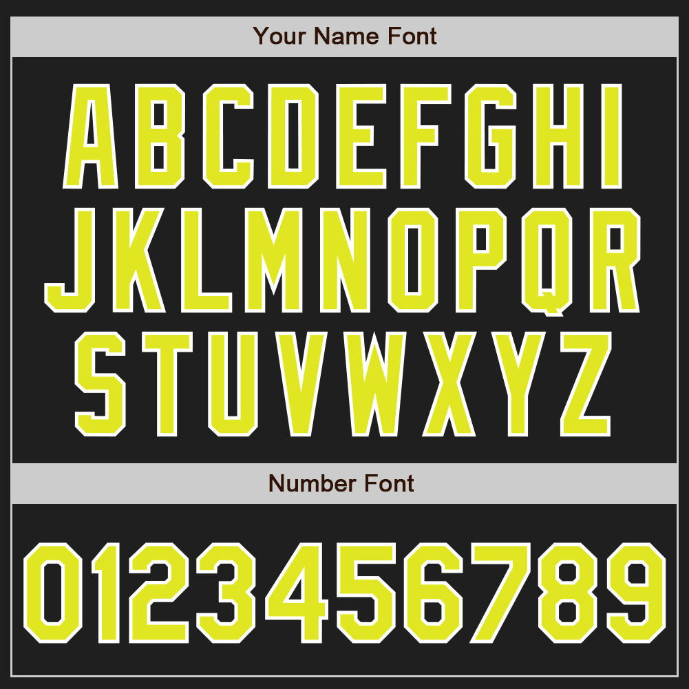 Custom Black Neon Yellow-White Authentic Baseball Jersey view 5