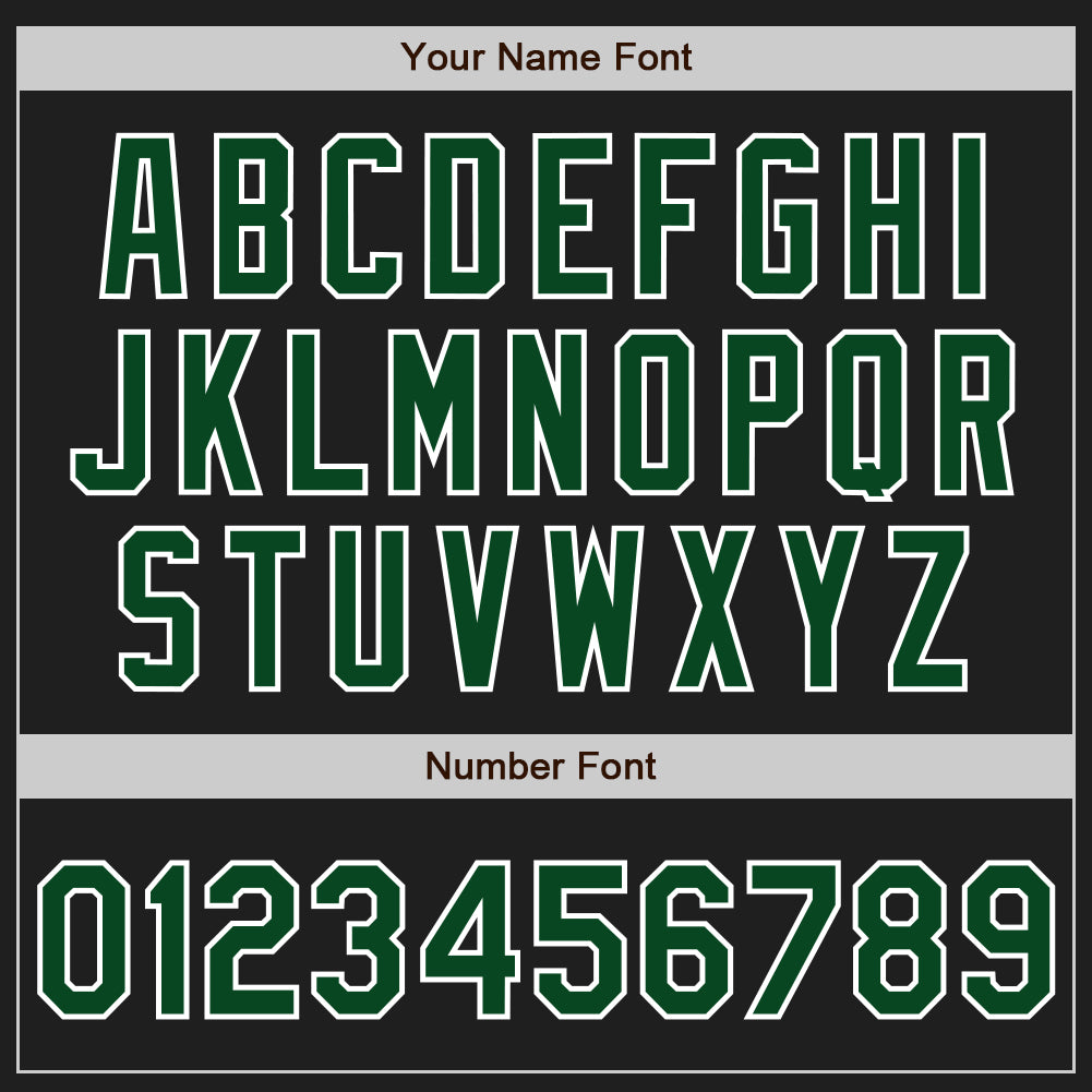 Custom Black Green-White Authentic Baseball Jersey view 5