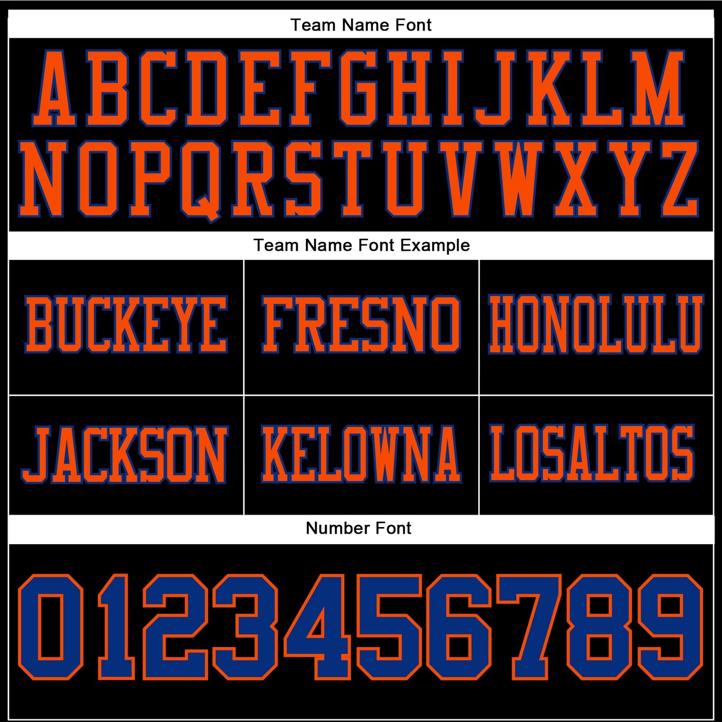 Custom Black Royal-Orange Authentic Football Jersey view 4