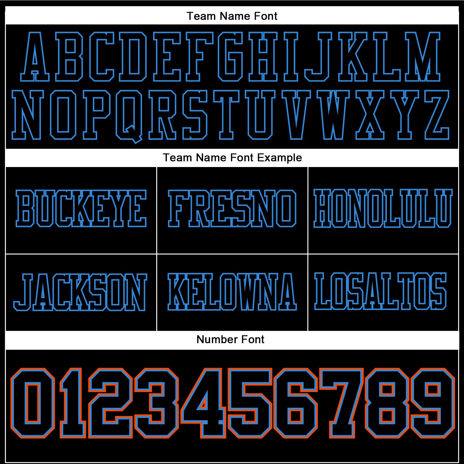Custom Black Powder Blue-Orange Authentic Football Jersey view 4