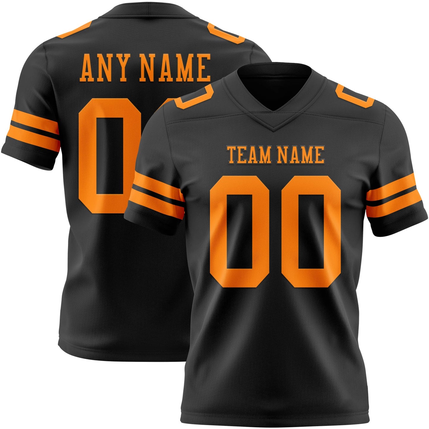 Custom Black Bay Orange Authentic Football Jersey - Main View
