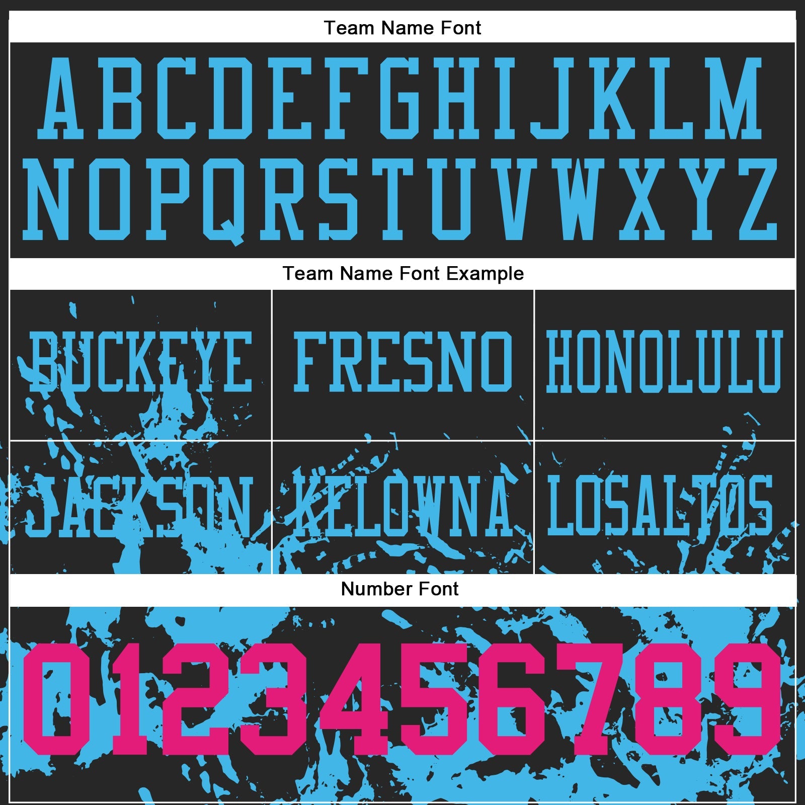 Custom Black Hot Pink-Sky Blue 3D Pattern Splash Authentic Football Jersey view 4