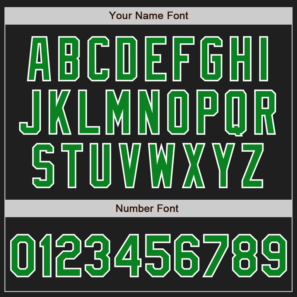 Custom Black Grass Green-White Authentic Baseball Jersey view 5