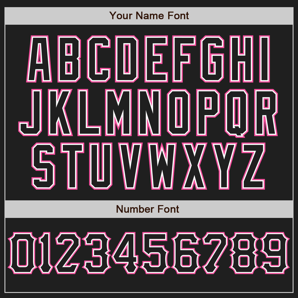 Custom Black White-Pink Authentic Baseball Jersey view 5