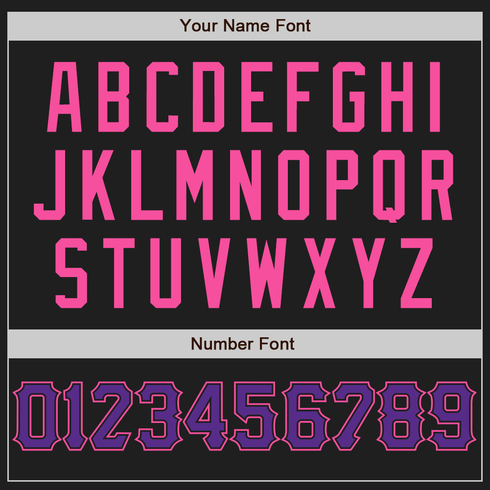 Custom Black Purple-Pink Authentic Baseball Jersey view 5