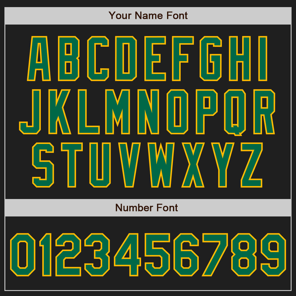 Custom Black Kelly Green-Gold Authentic Baseball Jersey view 5