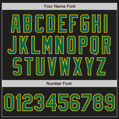 Custom Black Kelly Green-Gold Authentic Baseball Jersey view 5
