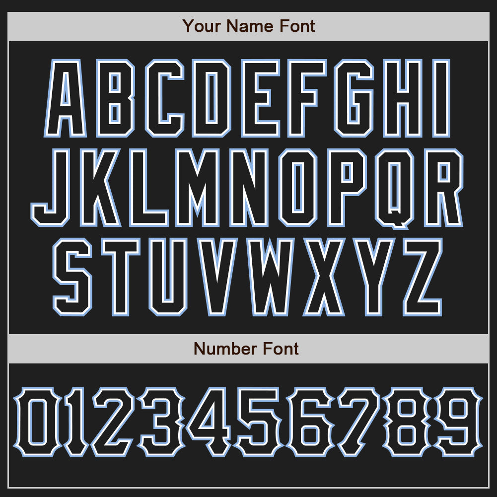 Custom Black White-Light Blue Authentic Baseball Jersey view 5