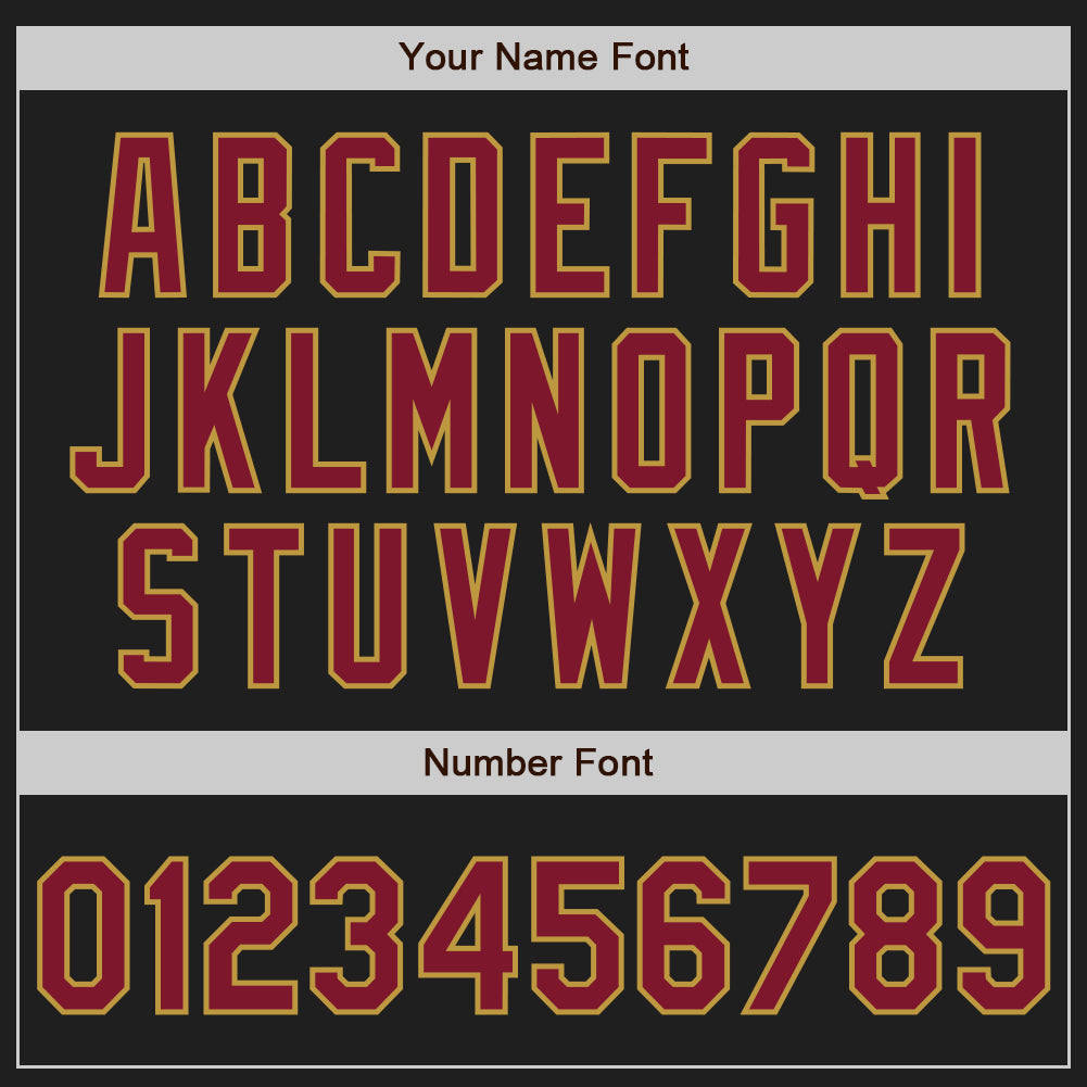 Custom Black Crimson-Old Gold Authentic Baseball Jersey view 5