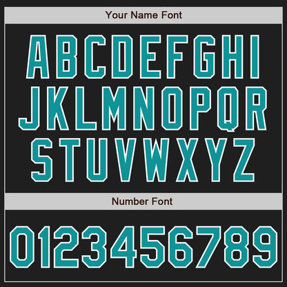Custom Black Teal-White Authentic Baseball Jersey view 5