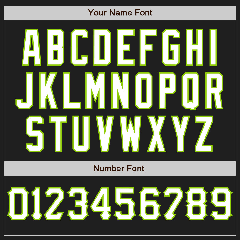 Custom Black White-Neon Green Authentic Baseball Jersey view 5