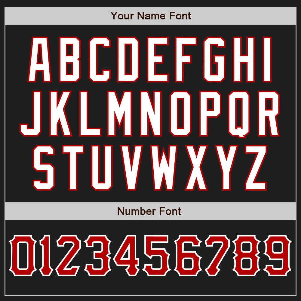 Custom Black Red-White Authentic Baseball Jersey view 5