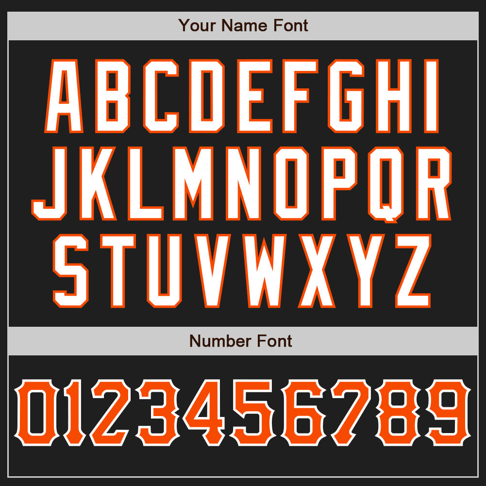 Custom Black Orange-White Authentic Baseball Jersey view 5