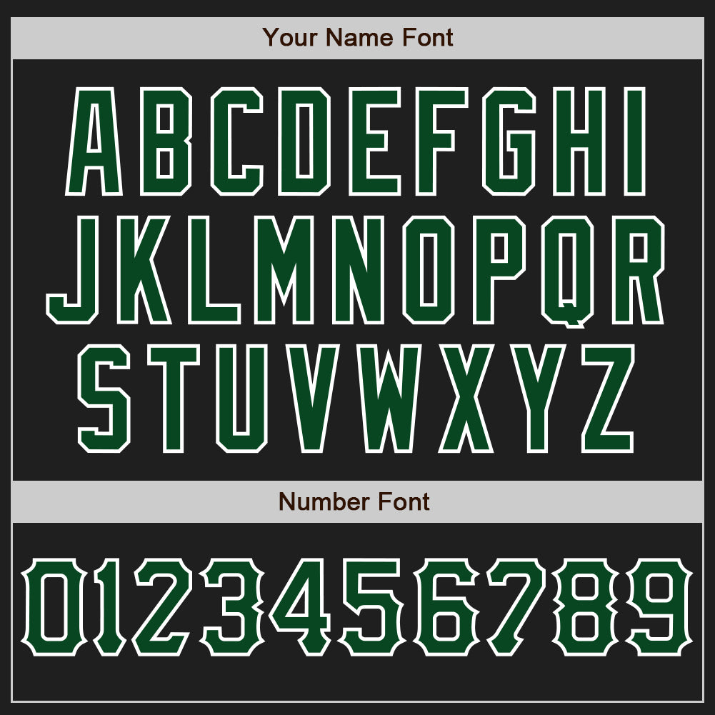 Custom Black Green-White Authentic Baseball Jersey view 5