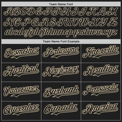 Custom Black City Cream Authentic Baseball Jersey view 4