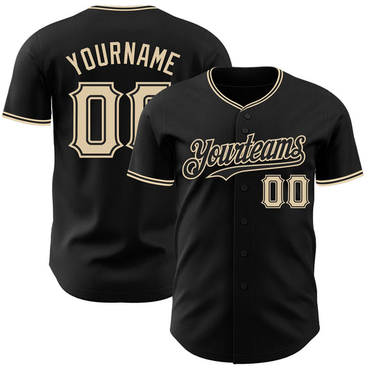 Custom Black City Cream Authentic Baseball Jersey - Main View
