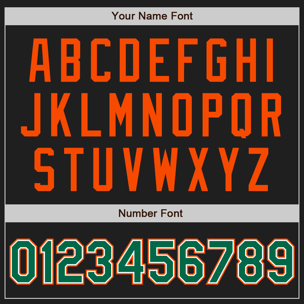 Custom Stitched Black Kelly Green Orange-White Baseball Pullover Sweatshirt Hoodie view 4