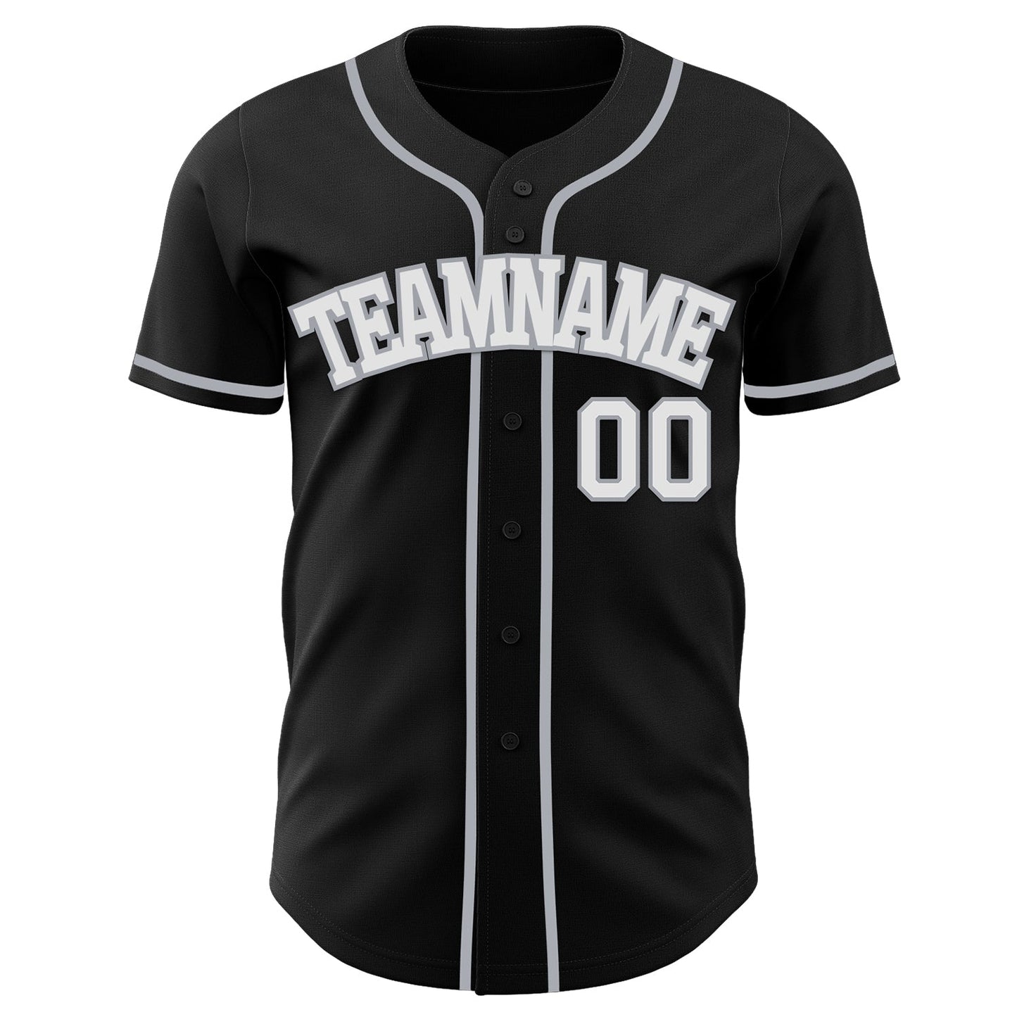 Custom Black White-Gray Authentic Baseball Jersey view 2