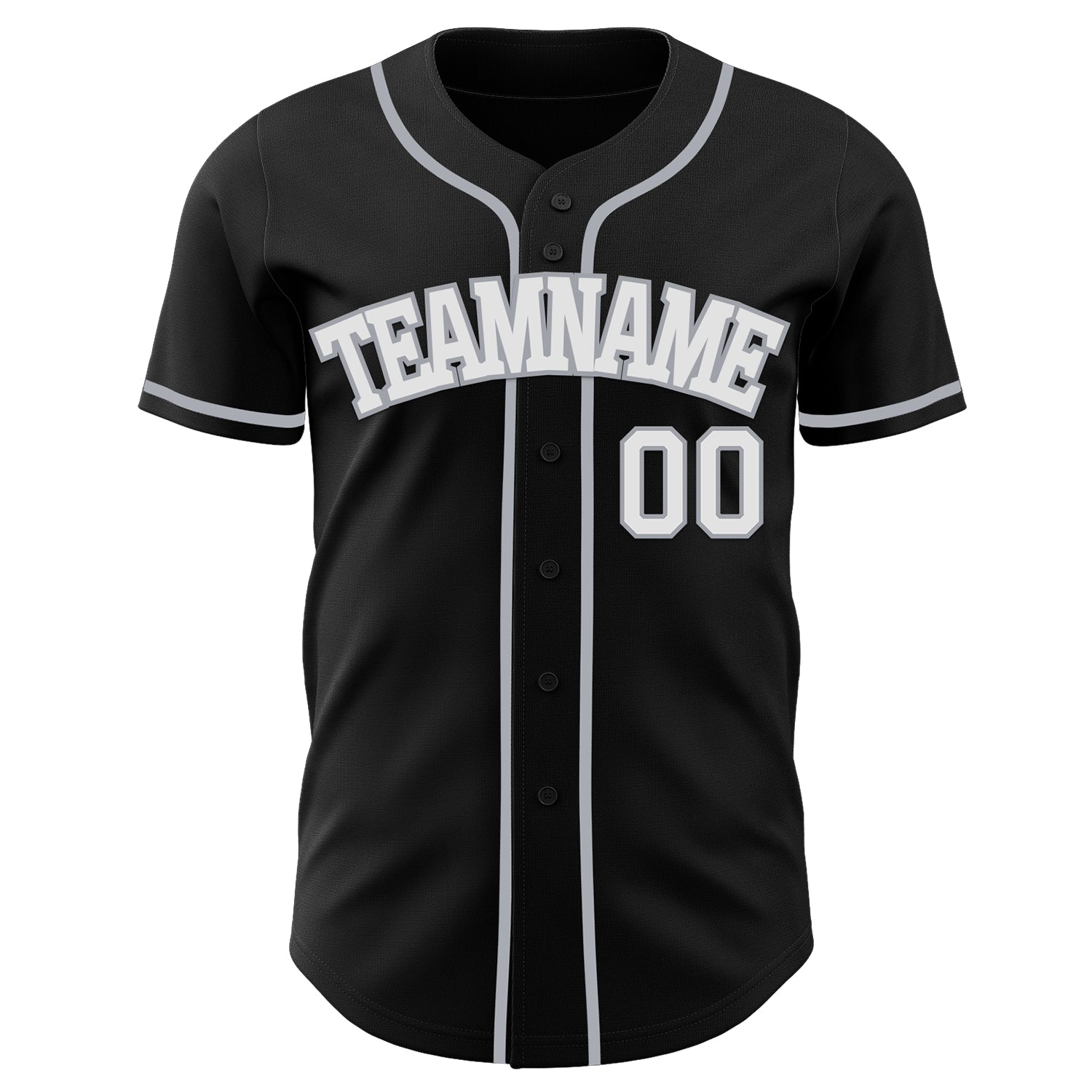 Custom Black White-Gray Authentic Baseball Jersey view 2
