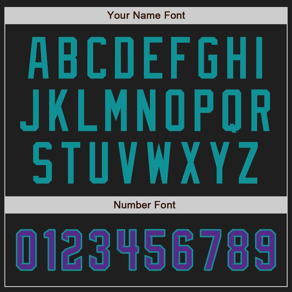 Custom Black Purple-Teal Authentic Baseball Jersey view 5