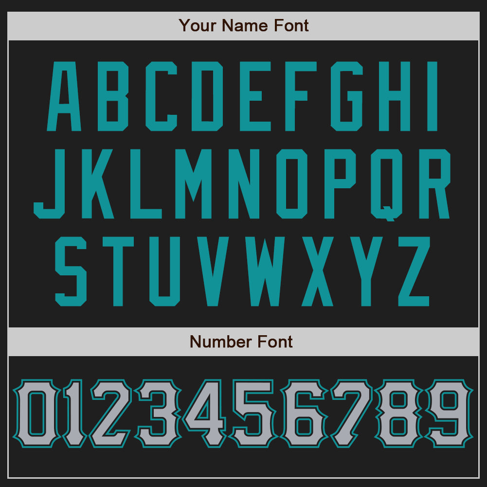 Custom Black Gray-Teal Authentic Baseball Jersey view 5