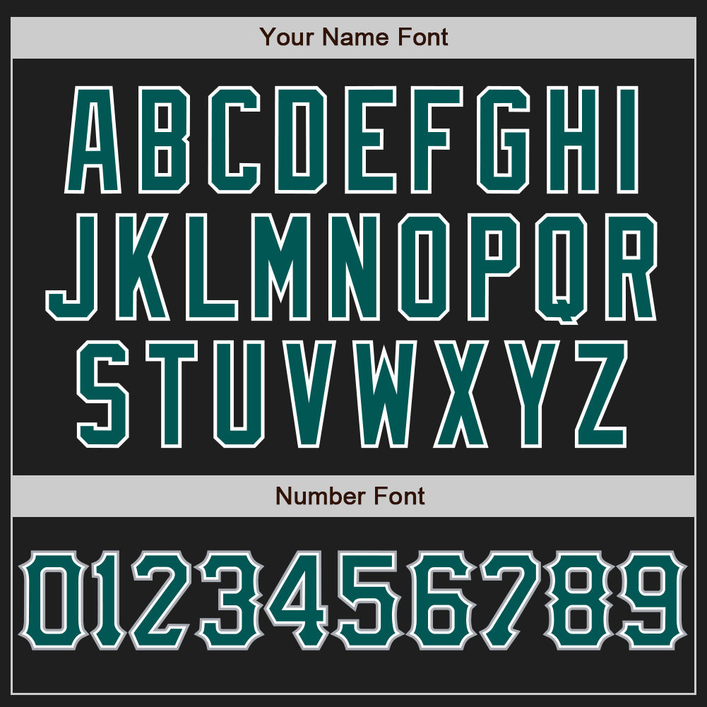 Custom Black Midnight Green Gray-White Authentic Baseball Jersey view 5