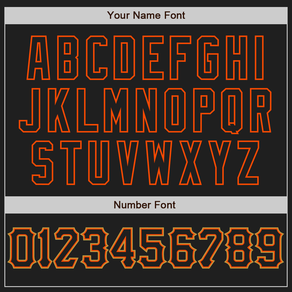 Custom Black Orange-Old Gold Authentic Baseball Jersey view 5