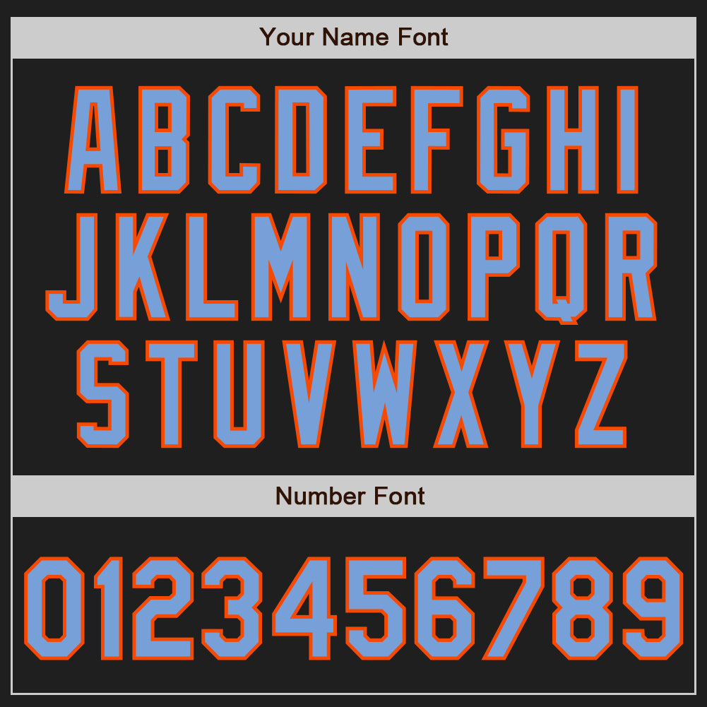 Custom Black Powder Blue-Orange Authentic Baseball Jersey view 5