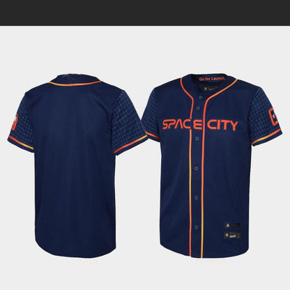 Baseball Jerseys New Houston Astros Blank Navy Stitched 2022 Space City Connect Jersey - Main View