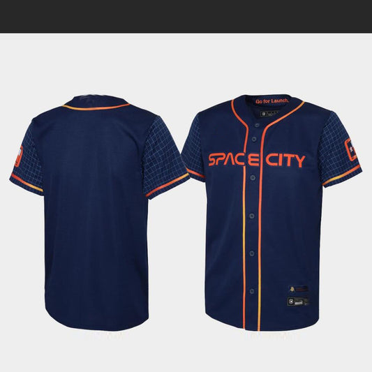 Baseball Jerseys New Houston Astros Blank Navy Stitched 2022 Space City Connect Jersey - Main View