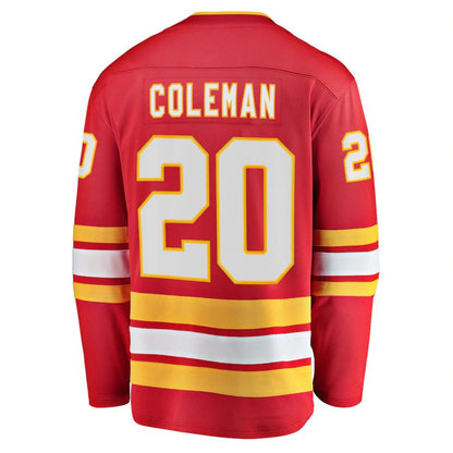 C.Flames #20 Blake Coleman Fanatics Branded Home Breakaway Player Jersey Red Stitched American Hockey Jerseys - Main View
