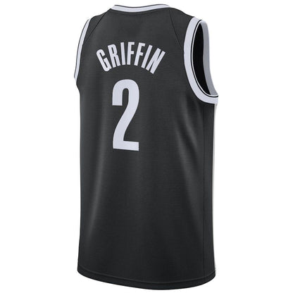 B.Nets #2 Blake Griffin 2020-21 Swingman Jersey Black Icon Edition Stitched American Basketball Jersey - Main View