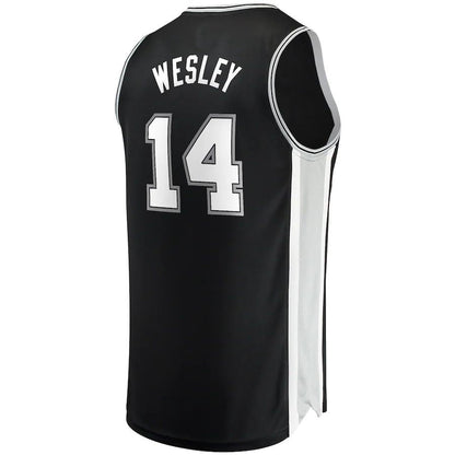 S.Antonio Spurs Fanatics Branded 2022 Draft First Round Pick Fast Break Replica Player Jersey Icon Edition Black Stitched American Basketball Jersey - Main View