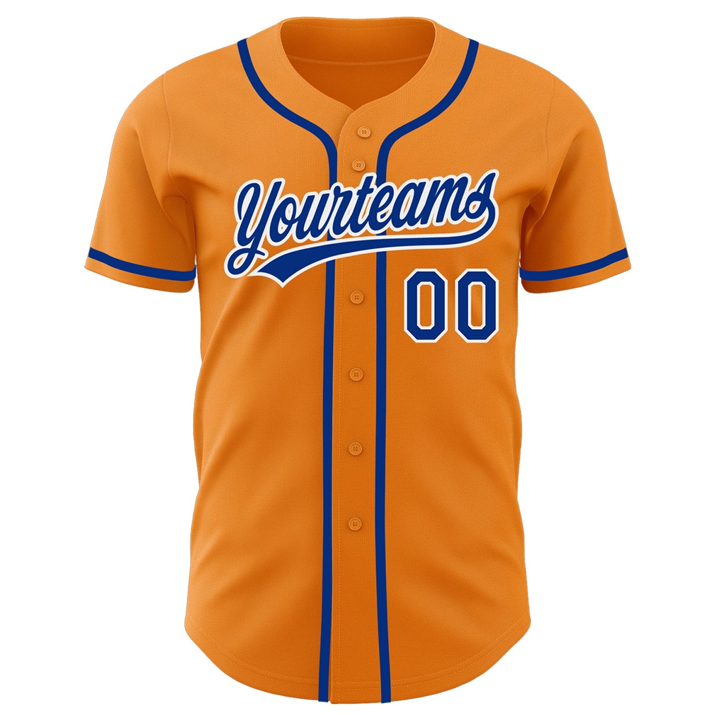 Custom Bay Orange Royal-White Authentic Baseball Jersey view 2