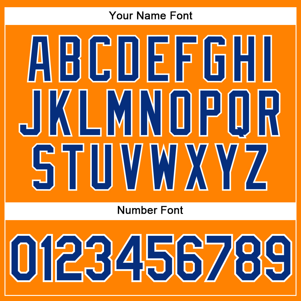 Custom Bay Orange Royal-White Authentic Baseball Jersey view 5