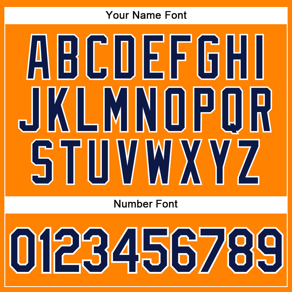Custom Bay Orange Navy-White Authentic Baseball Jersey view 5